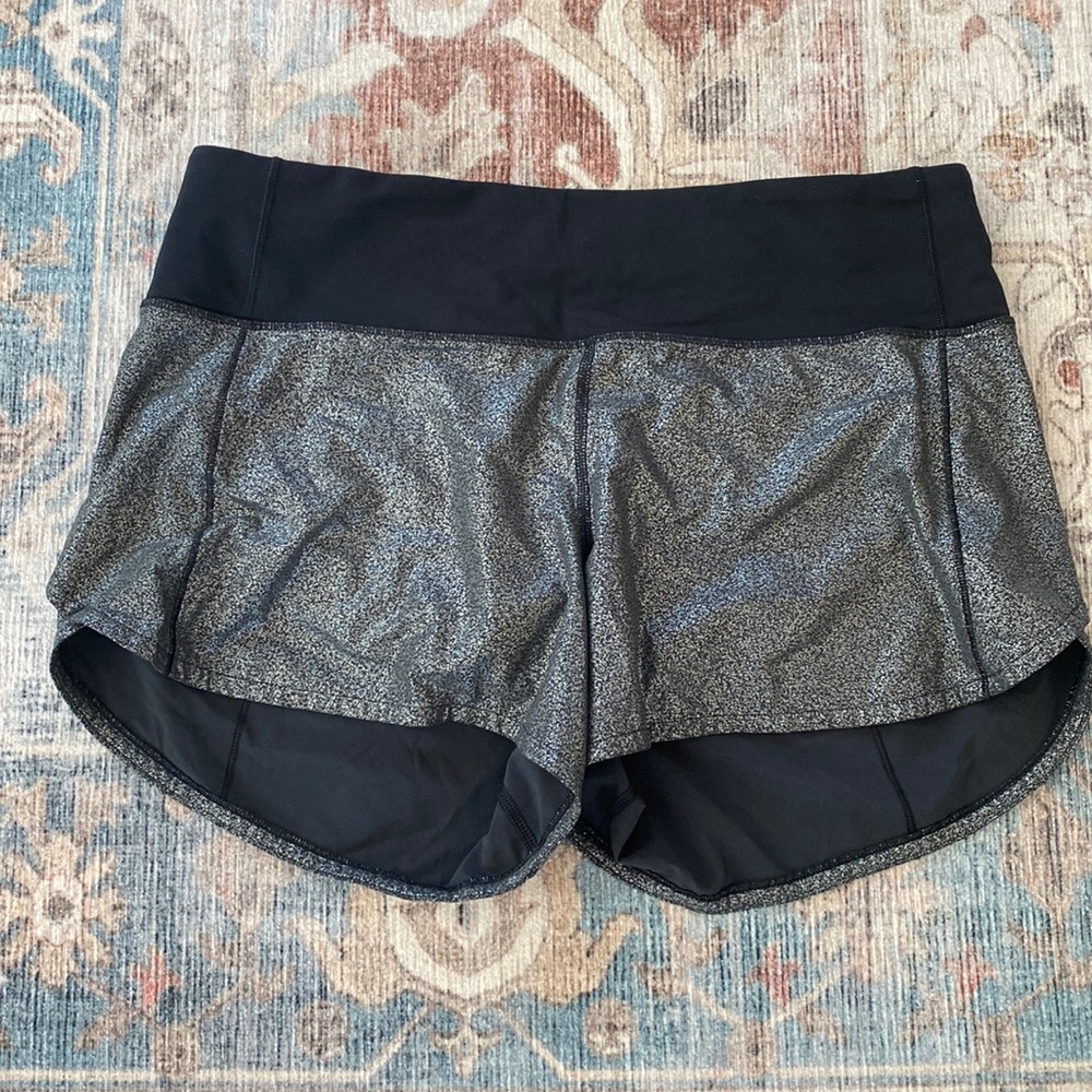 Lululemon size 8 metallic gray shorts